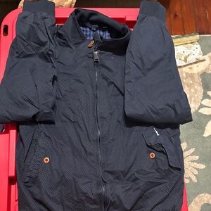 Ben Sherman Dark Blue Polka Dot Harrington Jacket